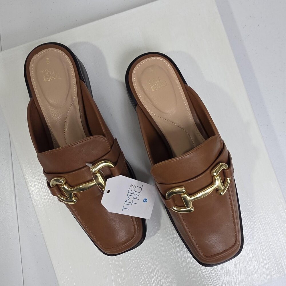 Time and Tru Shoes Womens Size 9 Brown Loafer Mule Memory Foam WMTT45AM124 - Picture 7 of 11